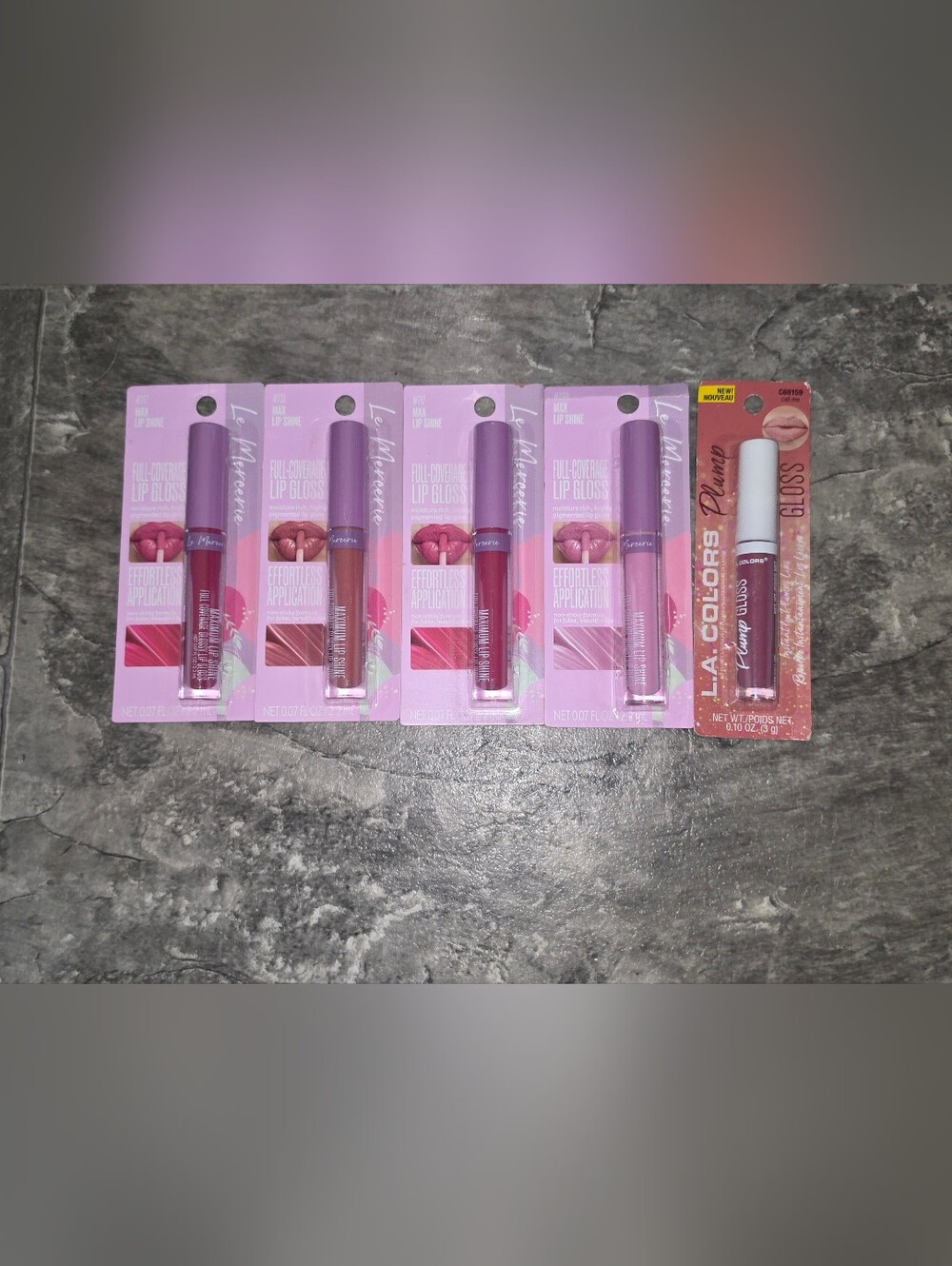 LeMercerie Full-Coverage Lip Gloss - Assorted Shades + LA Colors Plump Gloss